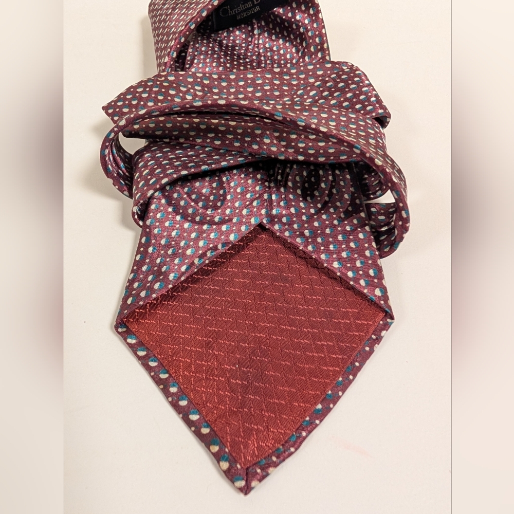 Christian Dior Monsieur Vintage Tie 80s 90s Abstract Swirl Geometric Retro - Picture 4 of 13